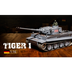 Czołg zdalnie sterowany ASG/IR/dźwięk/dym 1:16 German Tiger 1 RTR 2.4Ghz - Heng Long 3818-1U